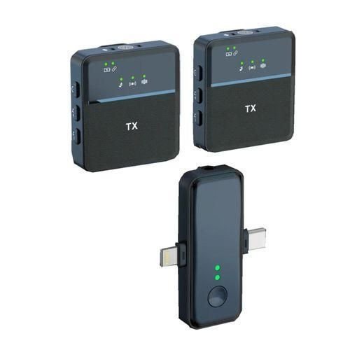 SX31 Dual Noise Cancelling Wireless Microphone With 3 in 1 Receiver For iPhone,Type C and Camera ENC Mic for recording, Livestreaming, YouTube, Tiktok