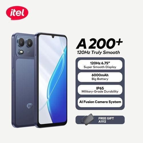 itel A200+ AI Fusion Camera System 128gb/3+5gb 6000mah IP65 120Hz 6.75" Android
