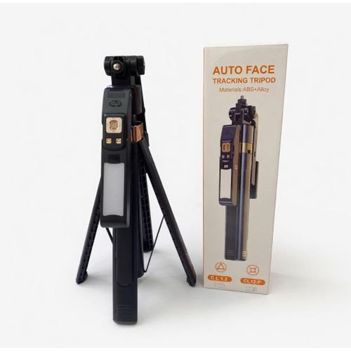CL12P 180 cm Auto Al Face Tracking Selfie Stick with 360° Rotation Gimbal Tripod, LED Fill Light & Bluetooth Remote